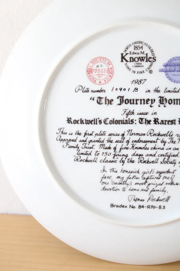 Edwin M Knowles Rockwells Colonials The Journey Home Decorative Dish Edwin M Knowels Earrings