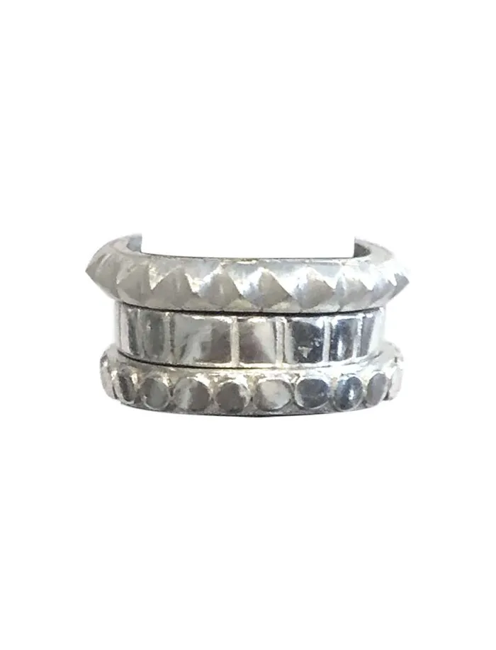 Erika Pea Rings Isi MidiRing Lines Pyramid Embossed Set