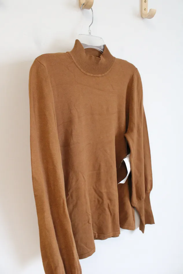 Erin London Earrings NEW Erin London Brown Mock Neck Sweater XL