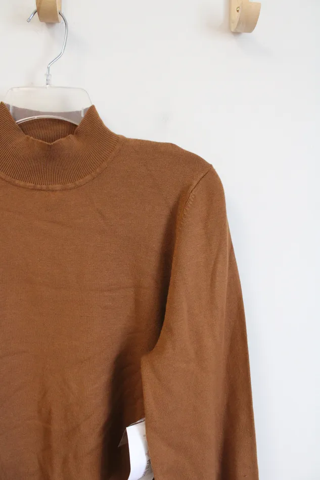 Erin London Earrings NEW Erin London Brown Mock Neck Sweater XL