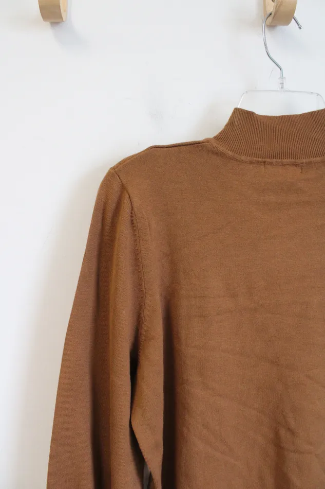 Erin London Earrings NEW Erin London Brown Mock Neck Sweater XL