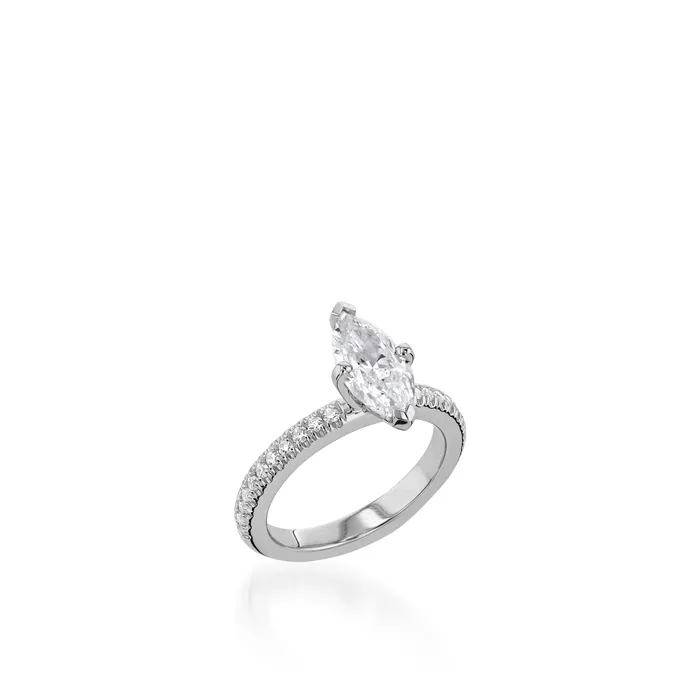 Essence Marquise Yellow Gold Engagement Ring John Atencio Rings