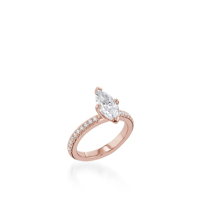 Essence Marquise Yellow Gold Engagement Ring John Atencio Rings