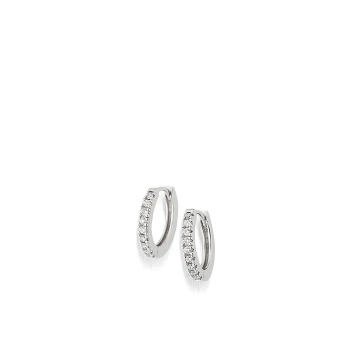Essence Single Hoop Earrings with Pave Diamonds John Atencio Earrings