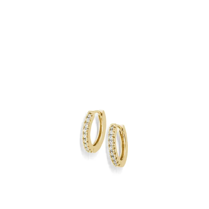 Essence Single Hoop Earrings with Pave Diamonds John Atencio Earrings