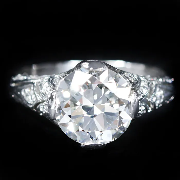 Estate Platinum 256 Carat Old European Cut Diamond Engagement Ring Michaeli DiamondsGreen Hills Diamonds Rings