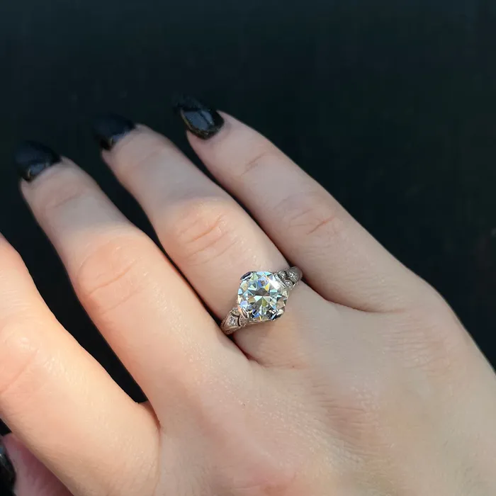 Estate Platinum 256 Carat Old European Cut Diamond Engagement Ring Michaeli DiamondsGreen Hills Diamonds Rings