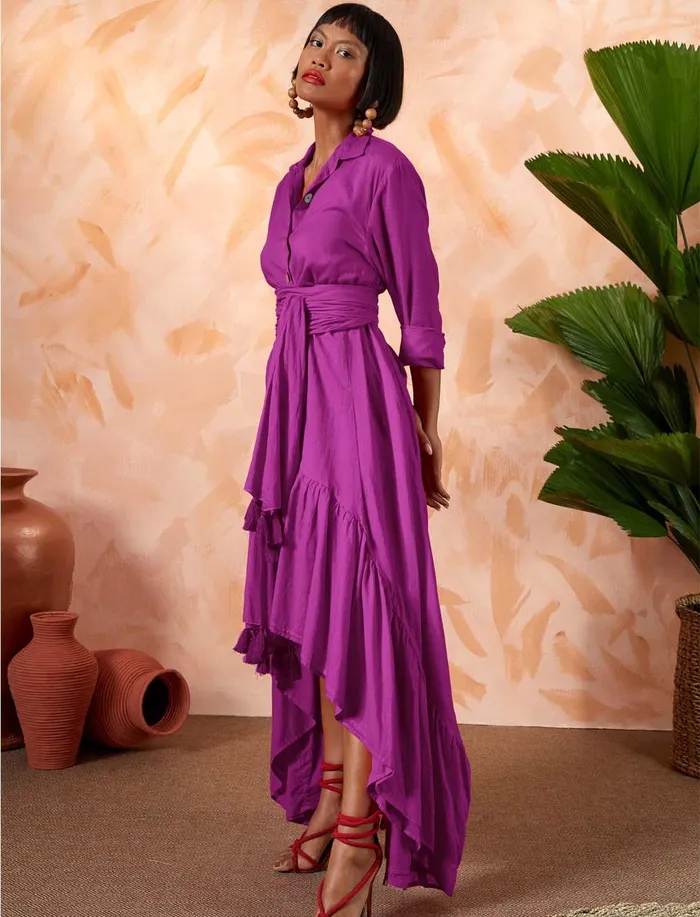Eva Shirt Dress Erika Pea Earrings