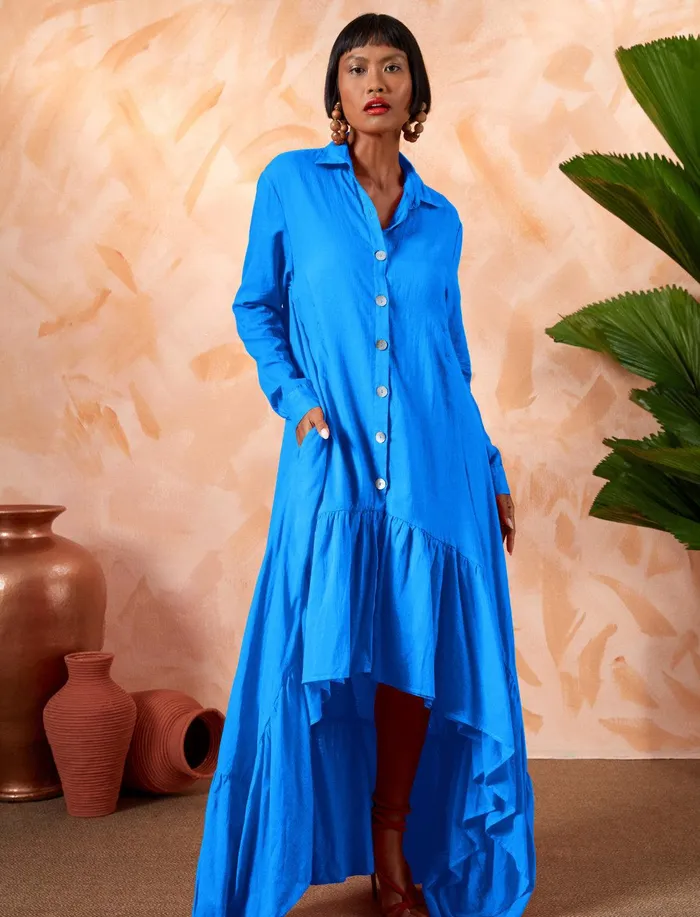 Eva Shirt Dress Erika Pea Earrings