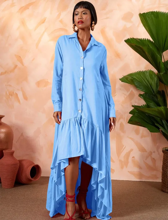Eva Shirt Dress Erika Pea Earrings