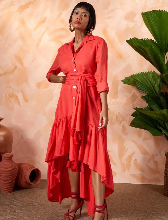 Eva Shirt Dress Erika Pea Earrings