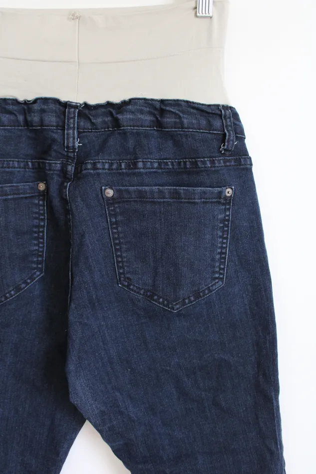 Expected Earrings Expected By Lilac Clothing Maternity Skinny Dark Wash Jeans M