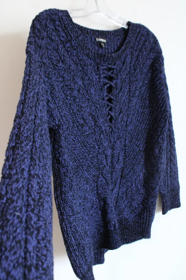 Express Dark Blue Black Knit Sweater S Express Rings