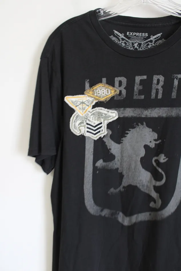 Express Rings Express Black Liberty Patched Shirt L
