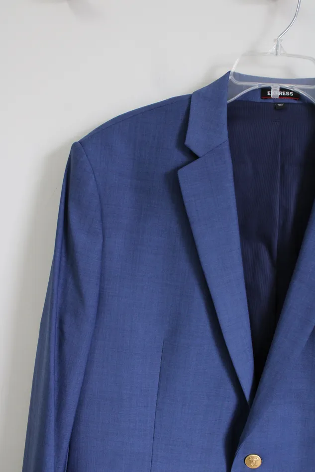 Express Rings Express Performance Slim Blue Blazer 44R