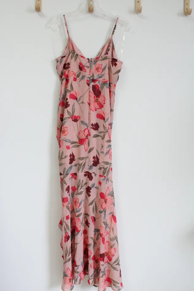 Fashion Nova Rings Fashion Nova Pink Floral Midi Dress M