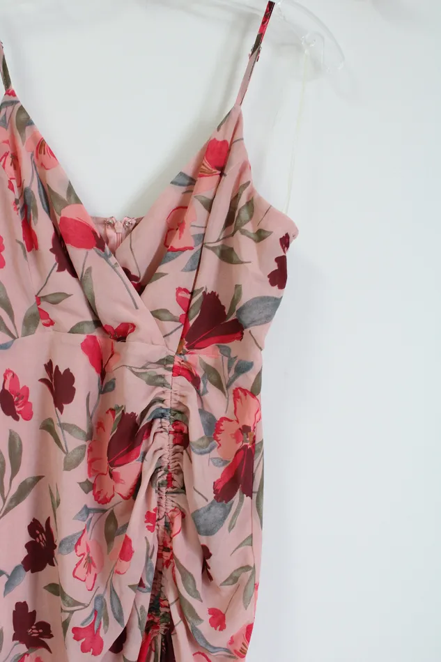 Fashion Nova Rings Fashion Nova Pink Floral Midi Dress M