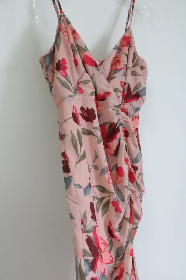 Fashion Nova Rings Fashion Nova Pink Floral Midi Dress M