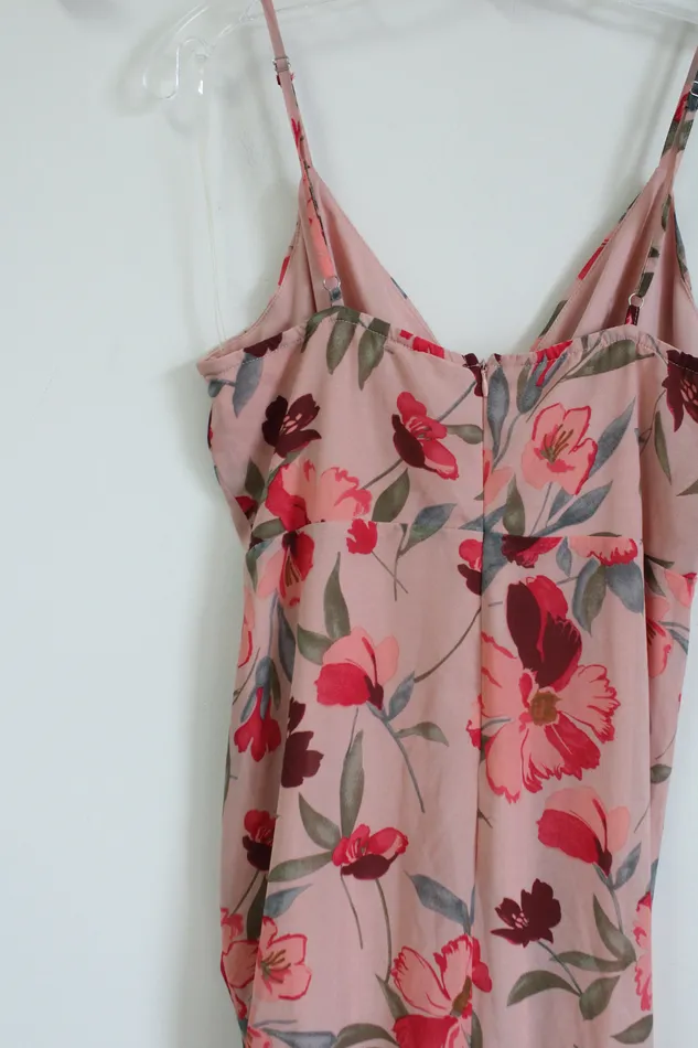 Fashion Nova Rings Fashion Nova Pink Floral Midi Dress M