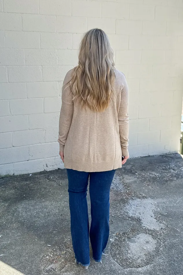 Feels Like A Hug Sweater Heather Light Mocha Zenana Necklaces