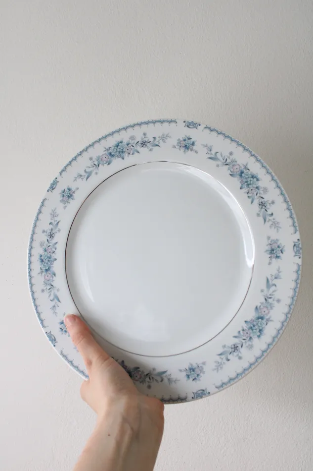Fine China Society Rings Fine China Society Harmony 5217 White Blue Pink Floral Dinner Plate Fine China Society Rings Fine China Society Harmony 5217 White Blue Pink Floral Dinner Plate