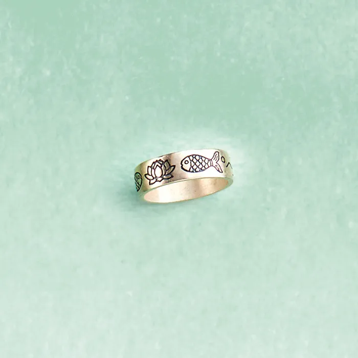 Fish and Lotus Ring DC Rings