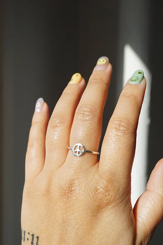 Foe Dear Peace Charm Ring readytoship Rings