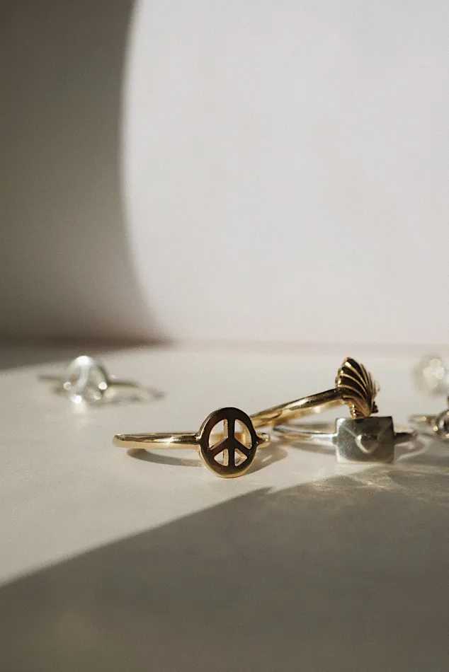 Foe Dear Peace Charm Ring readytoship Rings