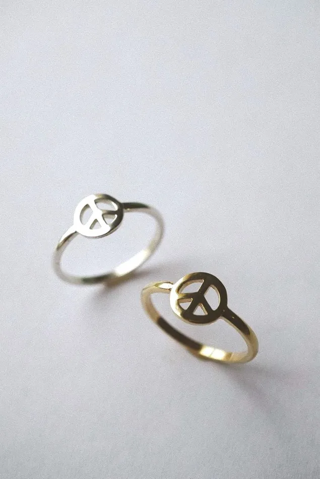 Foe Dear Peace Charm Ring readytoship Rings