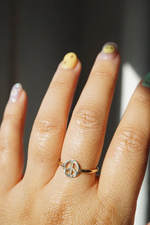 Foe Dear Peace Charm Ring readytoship Rings