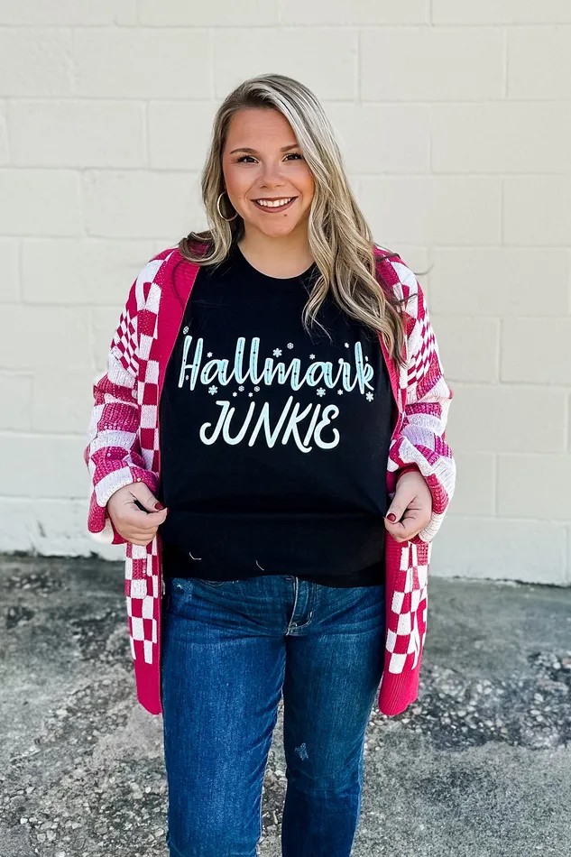 Fox and Owl Rings Hallmark Junkie Graphic Tee Black