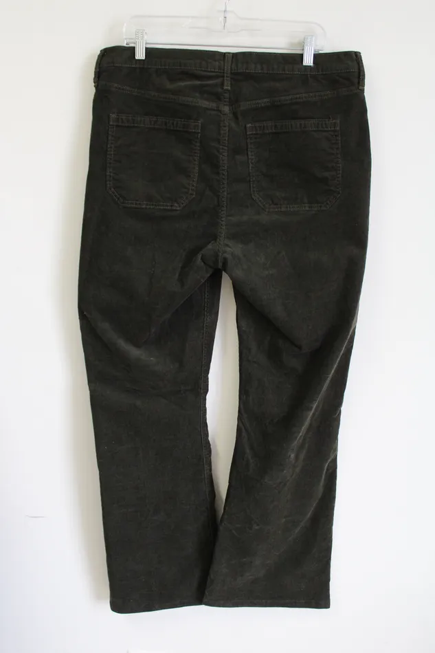 Gap 70s Flare High Rise Olive Green Corduroy Pants 16 Tall Gap Earrings