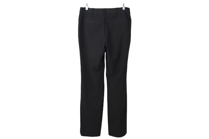 George George Black Pinstriped Pants 8 Rings
