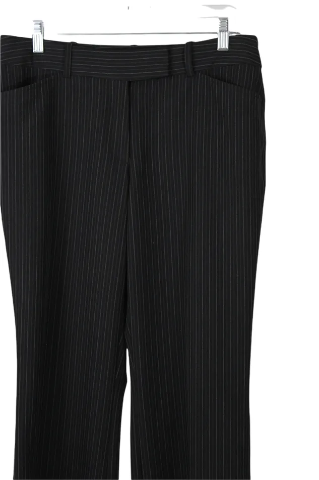 George George Black Pinstriped Pants 8 Rings