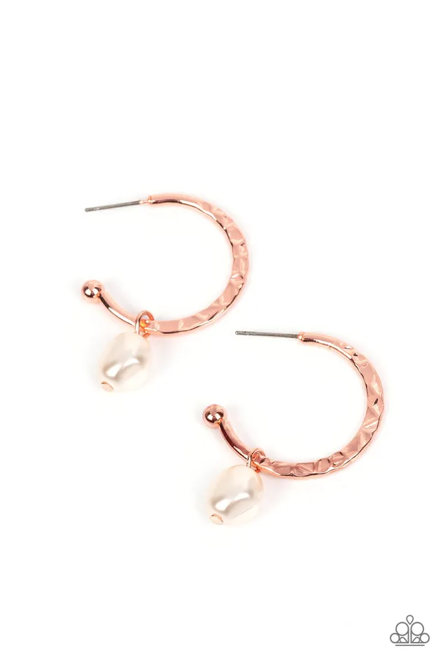 GLAM Overboard Copper Paparazzi Accessories Earrings