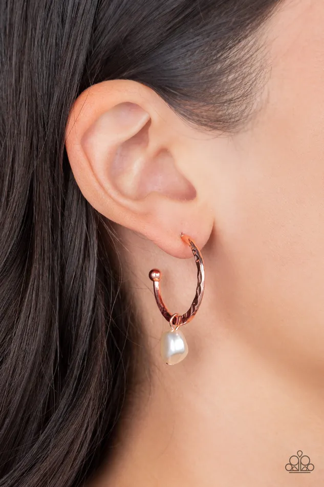 GLAM Overboard Copper Paparazzi Accessories Earrings