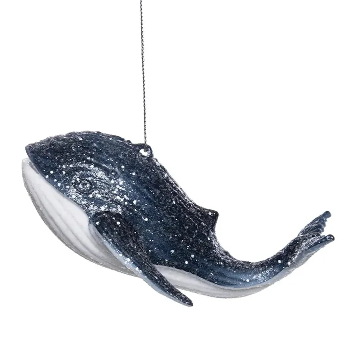 Glass Shimmer Whale Christmas Ornament CFENTERPRISES Necklaces
