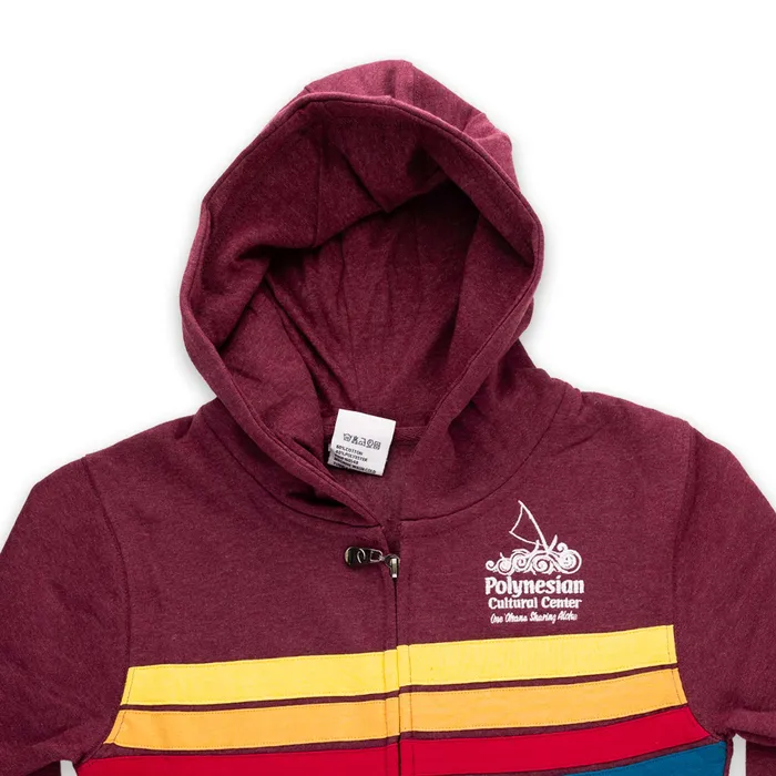 GOGOSPORTS Necklaces Custom Polynesian Cultural Center Logo Youth Full Zip Hoodie Color Stripes