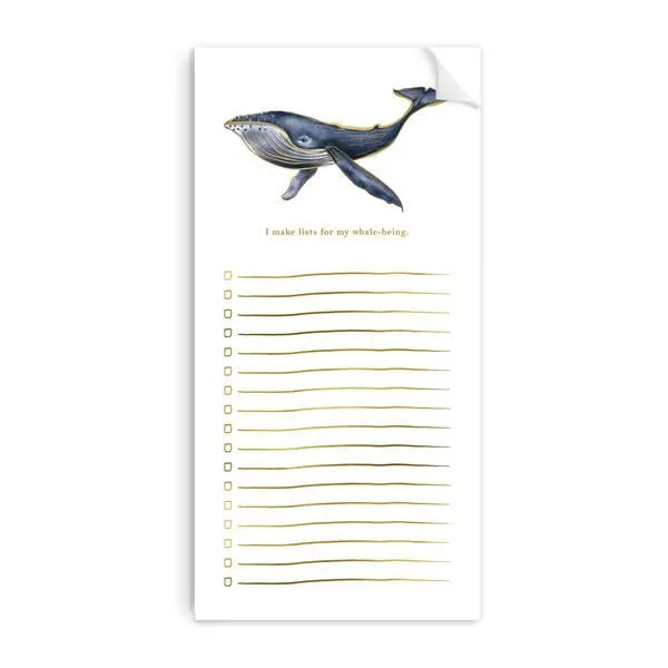 Gold Foilstamped Humpback Whale List Notepad GOODJUJU PreStyled Sets