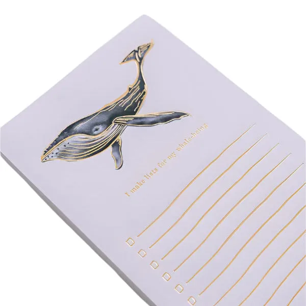 Gold Foilstamped Humpback Whale List Notepad GOODJUJU PreStyled Sets