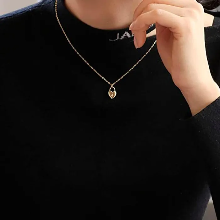 Gold Shield Collar de Corazn con Zirconia Blanca Earrings