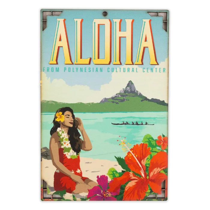 GREATMOUNTAINWE Aloha Wahine Polynesian Cultural Center Wooden Sign Earrings GREATMOUNTAINWE Aloha Wahine Polynesian Cultural Center Wooden Sign Earrings