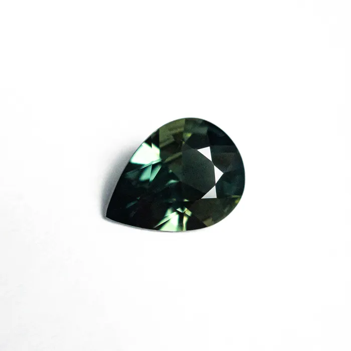 Green Brilliant Sapphire 096ct Pear Misfit Gems Earrings