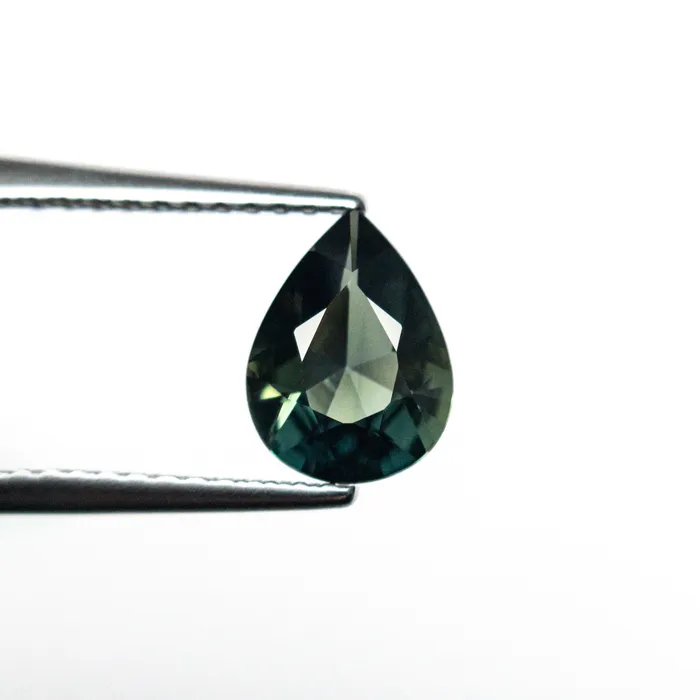 Green Brilliant Sapphire 096ct Pear Misfit Gems Earrings