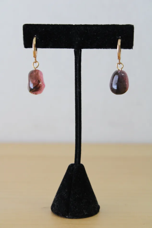 Green Pink Dangle Earring Pair Jubilee Thrift Earrings