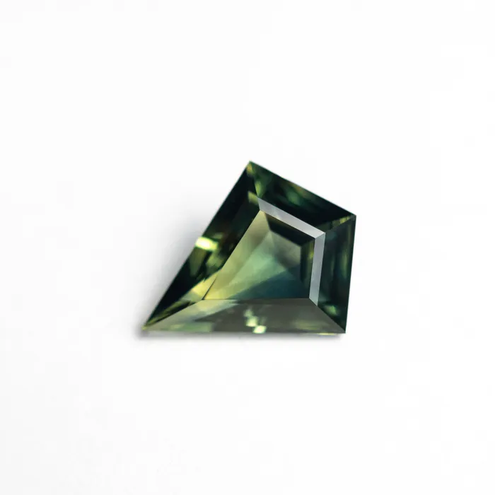 Green Step Cut Sapphire 140ct Kite Misfit Gems Rings