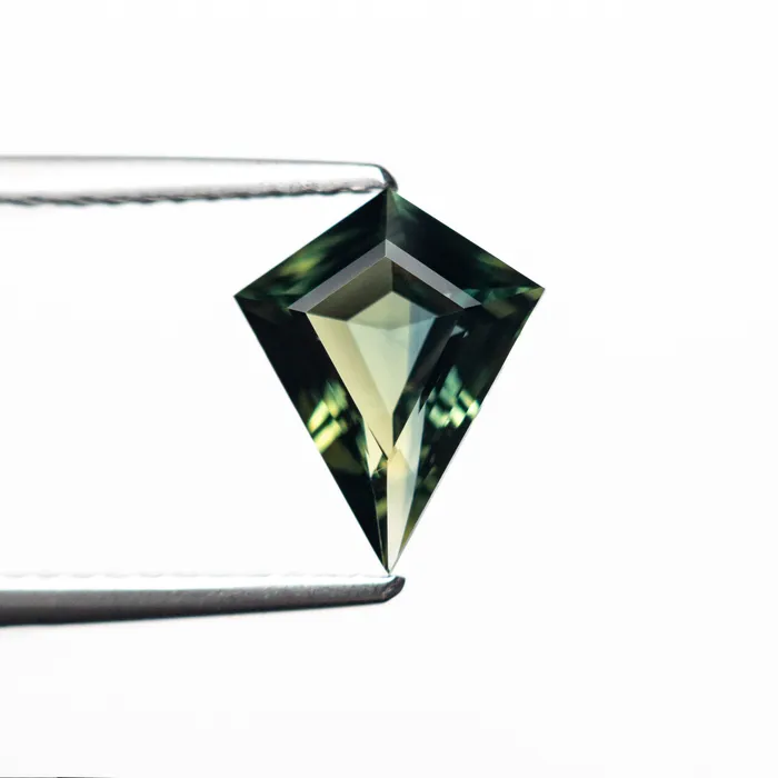 Green Step Cut Sapphire 140ct Kite Misfit Gems Rings
