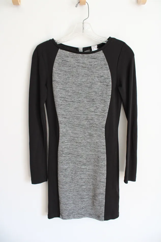 HM Rings HM Divided Black Gray Long Sleeved Mini Dress 6