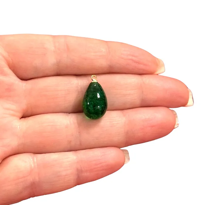 Hand Made Murano Glass Drop Charm With 24Kt Gold Plated Pin Peppy Beads Earrings