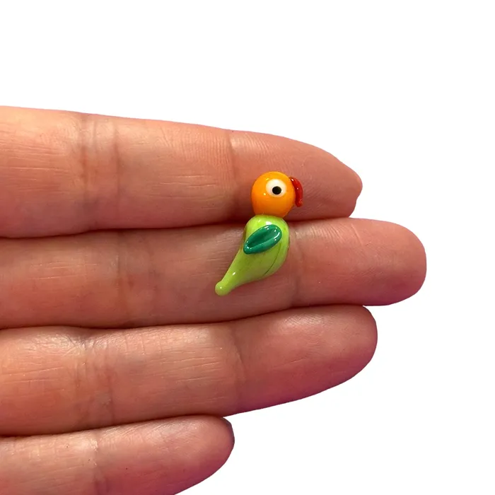 Hand Made Murano Glass Parrot Charm Peppy Beads Charm Necklaces